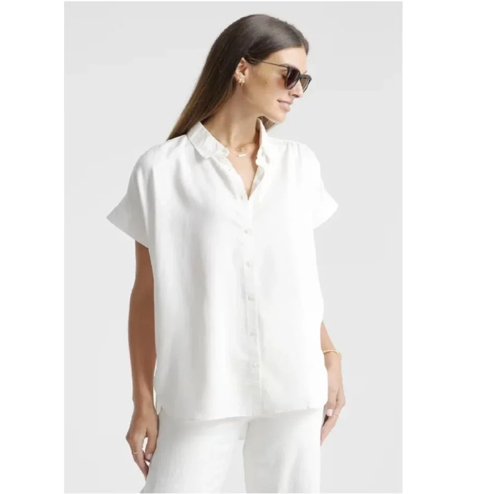 quince vintage wash tencel camp shirt XS - Picture 1 of 5